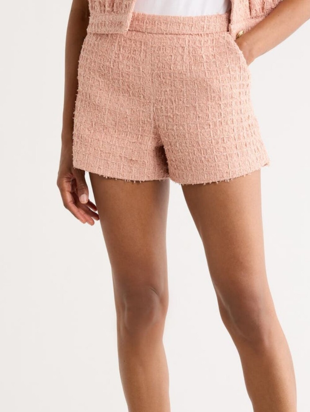 L'AGENCE Size 8 Ashton Pink Tweed Shorts Msrp $395